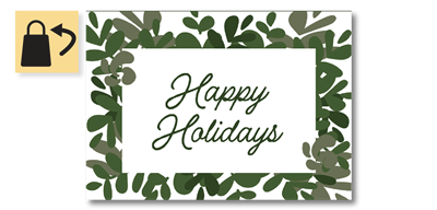 Greeting Card - Green Holiday - 5"H x 7"W